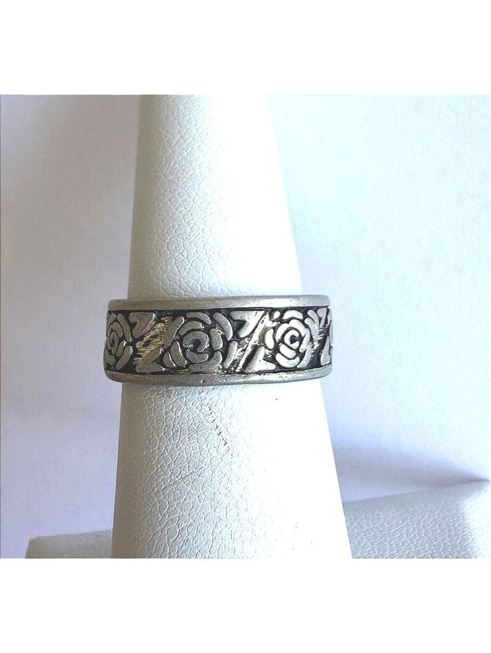 Sterling Silver Floral Band Ring Stamped Korea Size 5.5